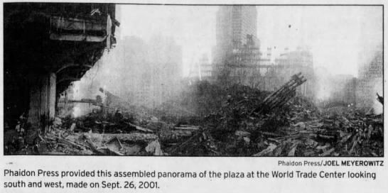 Panorama of World Trade Plaza, Sept. 26, 2001